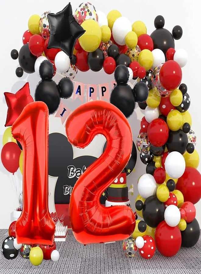 LEBERY Mouse Number 2 Balloon 40 Inch Red Number 2 Balloon Mini Mouse Head Balloons for 2nd Birthday Party, Black Red Large Numeral Two Foil Balloons for Baby Shower Anniversary Supplies Decoration - Image 3